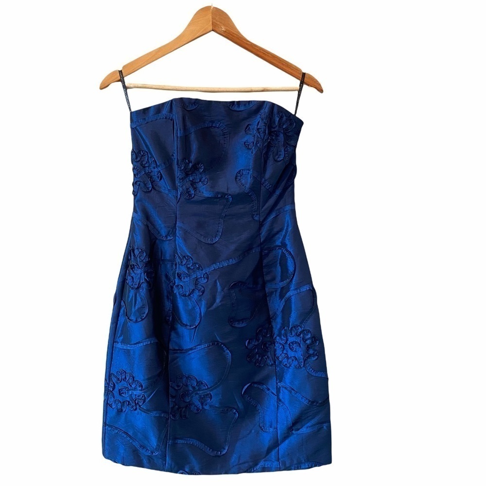 JESSICA McCLINTOCK Strapless Navy Mini Cocktail Dress Size 6P NEW Party Wedding - Picture 6 of 11